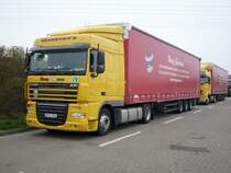 Ein ungarischer DAF-LKW im Fhrhafen Sassnitz-Mukran am 11.04.2008