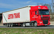 DAF XF 105.410  Lerton Trans  auf der A61 bei Miel - 21.03.2011
