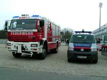 Tank3 der FF-Ried darf die Polizei anlsslich des O-Derby (LASK - Ried)untersttzen, und ggf. als  Wasserwerfer  fungieren; 080412