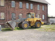 Ein Volvo Radlader am 24.04.11 in Hanau 
