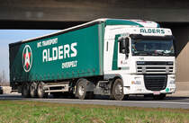 DAF XF von  Alders  aus Belgien auf der A61 bei Miel - 21.03.2011