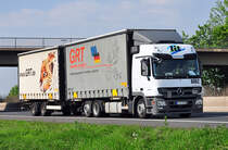 MB Actros 2544 Tandemzug  lit , A61 bei Miel 28.04.2011