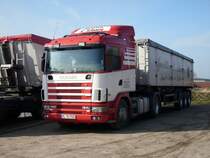 Ein SCANIA-LKW am 12.04.2008 in Bergen/Rgen