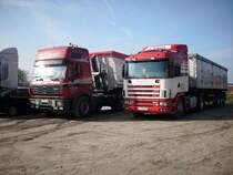 Wochenende fr einen Mercedes-und einem SCANIA-LKW am 12.04.2008 in Bergen/Rgen.