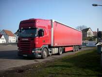 Ein SCANIA-LKW in Bergen/Rgen am 13.04.2008.