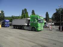 Ein grner Scania Kipper in Heidelberg am 13.05.11