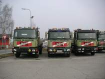 Drei schne MAN von der Firma Ofner:F90 19.362,F2000 19.414 und ein F90 19.332, Aufgenommen am 27.2.2011