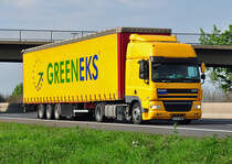 DAF CF 410 Pritsche auf der A61 bei Miel - 28.04.2011