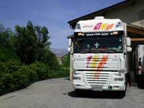 DAF XF 105 von Lohberger Transporte in Spanien am 19.4.2011.