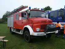 Mercedes-L�schfahrzeug von der Feuerwehr Stralsund,am 29.Mai 2011,in Stralsund.