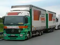 MB Actros MP2 2541 Tandem-H�ngerzug  Temmel  zugelassen in Ungarn auf der Rastanlage N�rnberg/Feucht an der A9 N�rnberg-M�nchen, 02.06.2011