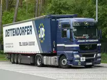 MAN TGX 18.440 von Dettendorfer zugelassen in Polen auf der Rastanlage N�rnberg/Feucht, 02.06.2011