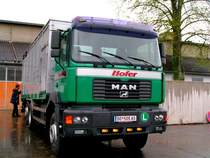 MAN-FE460A mit Aufbau f�r Lebendviehtransporte vor den Stallungen des FIH in RIED i.I.; 080429