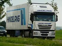 Iveco Stralis mit Khlauflieger der Spedition Hindelang zugelassen in Rumnien, Crailsheim, 21.07.2011