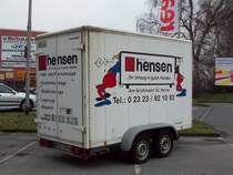 Heckansicht Umzge hensen Transport Anhnger in HERNE 18/03/2011

