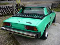 Heckansicht eines Fiat X1/9 five speed. 1978 - 1990. Mlheim an der Ruhr am 30.07.2011.