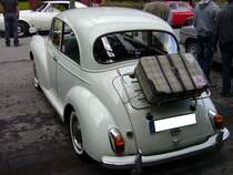 Heckansicht eines Morris Minor 1000. 1956 - 1971. Oldtimertreffen Kokerei Zollverein am 07.08.2011.