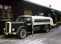 SAURER-Tanklaster am Genfer See, Sommer 1987. Scan vom Papierabzug.