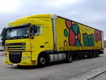 DAF XF105.460 ist mit einer Ladung Armierungseisen aus Tschechien bei einem Eisenwarenhndler in Ried eingetroffen;110820