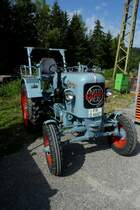 Eicher, Ackerschlepper mit luftgekhltem Dieselmotor, ausgestellt in Seebrugg am Schluchsee, Aug.2011