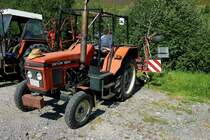 Zetor 5211, der tschechische Ackerschlepper wurde ab 1984 in Brnn gebaut, 3-Zyl.Diesel mit 45PS, Aug.2011