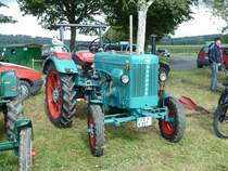 Hanomag R 16 (X 217) mit Druckluftbremsanlage steht anl. der Oldtimeraustellung des Deutz-Club Allmus auf dem Ausstellungsgelnde, August 2011