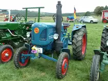 Lanz steht anl. der Oldtimeraustellung des Deutz-Club Allmus auf dem Ausstellungsgel�nde, August 2011