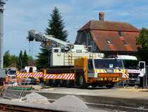Autokran GROWE GMK 5180 in Tuffelen beim Bahnhofumbau am 17.08.2011