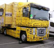 Renault Magnum Zugmaschiene des Team  Draco  . Aufgenommen auf dem World Series by Renault am 03.07.2011.