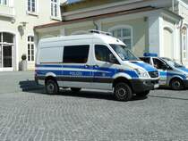 MB Sprinter als Einsatzfahrzeug der Bundespolizei steht auf dem Bahnhofsvorplatz von Leinefelde anl. des Eichsfeldtages, September 2011