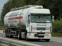 Renault Silozug am 20.09.2011 auf der A4 kurz hinter dem Aachener Kreuz in Richtung Niederlande.