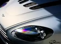 Detailshot eines Aston Martin V12 Vantage. Fotografiert in einem Parkhaus in Frankfurt am Main (24.9.2011)