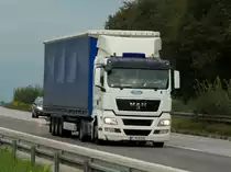 MAN Sattelzug am 20.09.2011 auf der A4 kurz hinter dem Aachener Kreuz in Richtung Niederlande.