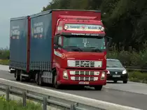 Volvo FH12 Tandemh�ngerzug am 20.09.2011 auf der A4 kurz hinter dem Aachener Kreuz in Richtung Niederlande.