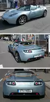 Tesla Roadster beim Strom- Tanken  in Krefeld (24.9.2011).
RWE hatte f�r Vorf�hrungen am Tag der offenen T�r des ChemParks Uerdingen eine mobile Stroms�ule aufgebaut.