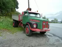 Scania Vabis steht am Strassenrand in S�dnorwegen, Juli 2011