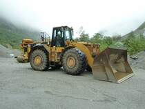 CAT Radlader steht an einer Strassenbaustelle in S�dnorwegen, Juli 2011
