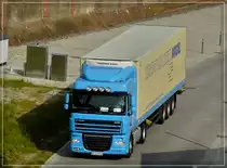 DAF XF K�hlh�nger im Hafengebiet von Sassnitz, aufgenommen von der Fu�g�ngerbr�cke am 26.09.11.