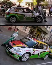 Skoda Fabia (M. Kahle, P. G�bel) wartet auf dem Finish-Zeremonie. (11.09.2011)