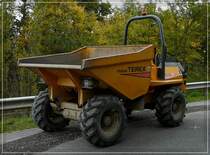 Dumper TEREX PT 6000 gesehen bei einer Baustelle am 10.10.2011.