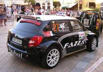 Skoda Fabia (Team Fazza, Dubai) aufgenommen auf dem Finish-Zeremonie des IRC am 11.09.2011.