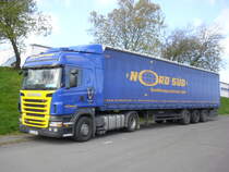 Ein Scania der Nord Sd Gterferkehre.
Aufgenommen am 24.10.2011 in Drolshagen