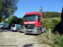 Ein Mercedes Benz LKW am R�merkastel in Saarbr�cken. Aufgenommen habe ich das Foto im September 2011.