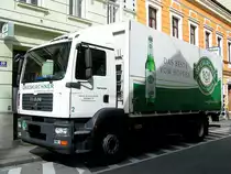 MAN TGM18.280 der Brauerei Grieskirchen bringt  das Beste vom Hopfen  anl�sslich einer Zustelltour;110709