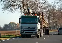 MB Actros V8 Holztransporter bei Euskirchen - 12.11.2011