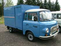 Barkas B1000 Koffer der blauen Post beim treffen in Hartmannsdorf.Die blaue Post war das Fernsehen.