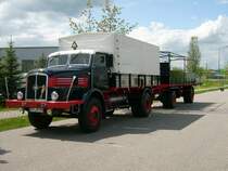 H6 mit Speditionsanhnger im Hartmannsdorfer Gewerbegebiet zum Oldtimertreffen am 1.Mai 08