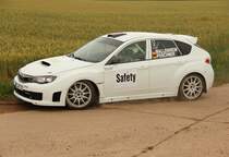 Subaru Impreza WRX STI als Vorausfahrzeug der Grabfeldrally 2011 WP 1.