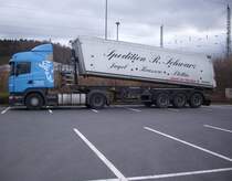 Ein Scania Kipper in Bergen am 21.12.2012