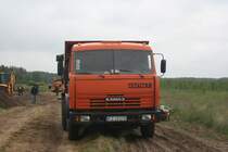 KAMAZ eines polnischen Bauunternehmens am 18.05.2008 in Wezyska (Merzwiese)